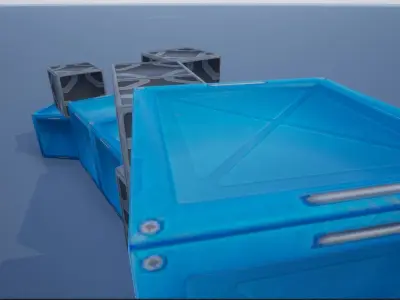Lowpoly Sci-fi Crates And Containers 2 Low-poly 3D model