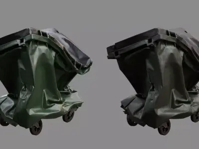 Crushed Trash Container 06 3D model