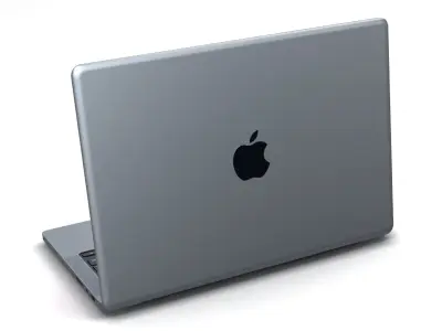 Apple MacBook Pro 14 inch 2021 Space Gray and Silver Low-poly 3D model