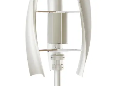 Vertical Wind Turbine With Solar Panels 3D model