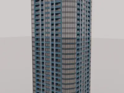 tower apartment 3D model Free low-poly 3D model