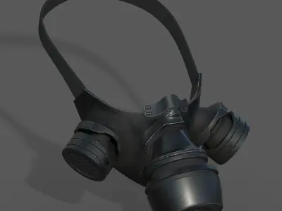 Gas mask black protection futuristic fantasy  Low-poly 3D model