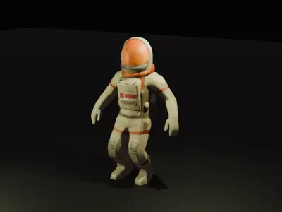 Male Space Suit Lowpoly 3D model