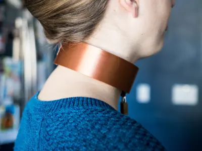 Parametric Chunky Collar with padlock lock Free 3D print model