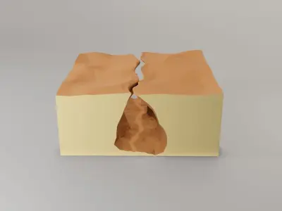 Isometric canyon walkthrough Low-poly 3D model