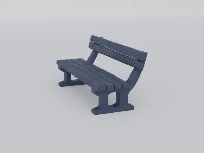 Station bench Low-poly 3D model