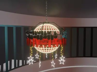 Chandelier lamp with lights hanging from it 3D model