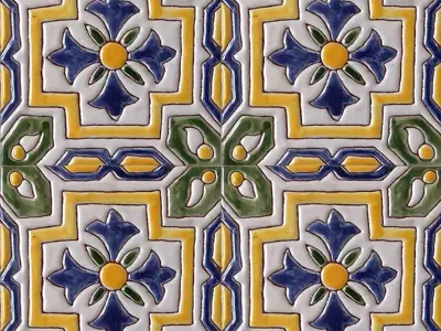 Hand Painted Ceramic Tile Pattern Texture  Texture