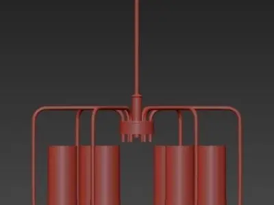Holden 6 Light Aged Brass Chandelier 3D model