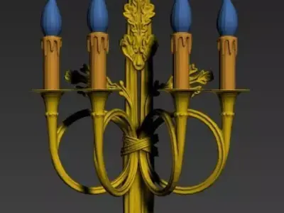 vintage wall lamp 1 Low-poly 3D model