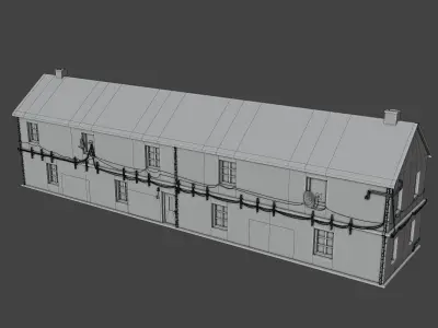 Urban City building 05 Low poly two versions Low-poly 3D model