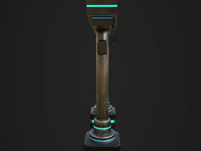 Japanese Tori gate Sci-Fi Low-poly 3D model