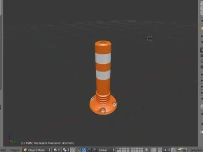 Traffic Delineator Flexipoller 450mm low-poly Low-poly 3D model