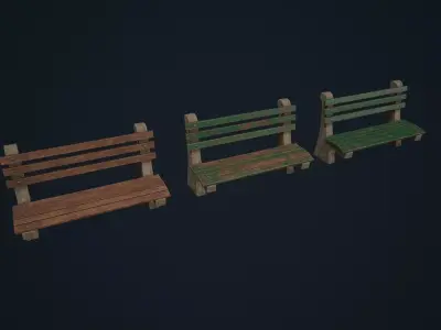 Park Bench - Outdoor Bench  Low-poly 3D model