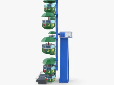 Ferris wheel v2 Low-poly 3D model