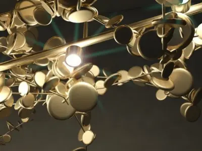 ARGENT-Metal-pendant-lamp-TERZANI pendant light with metal an... 3D model