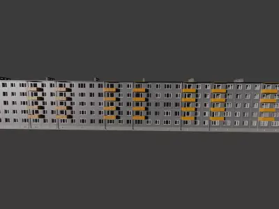  1-464A Type Panel Building 3D model Low-poly 3D model