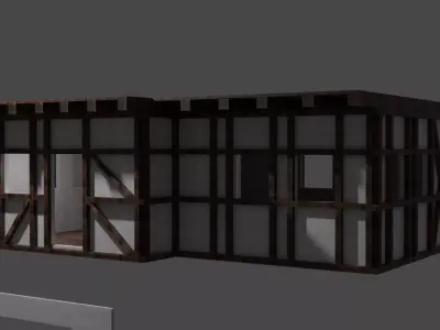 Medieval Low Poly house for 1800s peryod Free 3D model