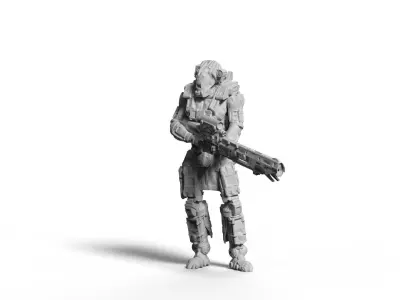 Scifi sniper rifle miniature 3D print model