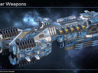 Spaceship Destroyer Titan Low-poly 3D model