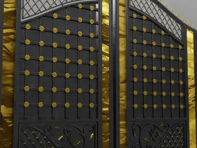 Steel forged gate 3D model