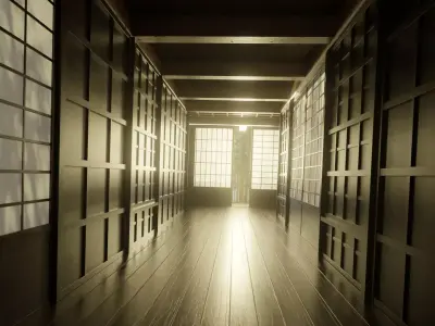 Traditional Japanese Corridor Scene 3D model