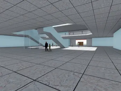 Mall Model building in middle of desert 3D model