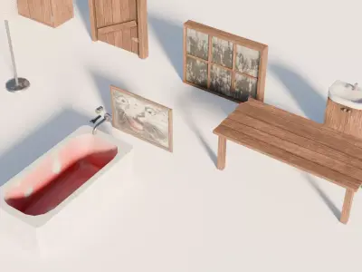 Props pack - mid-poly low-poly game-ready models Low-poly 3D model