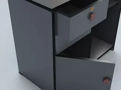 Cabinet nightstand with two drawers 3D model