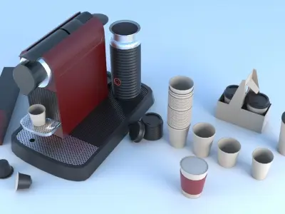 espresso machine coffee capsule caps 3D model