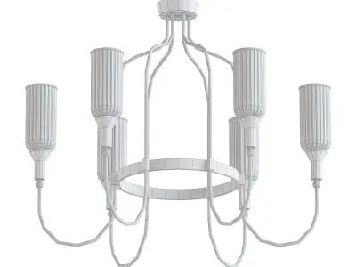 Cloyd brass chandelier with shades 3D model