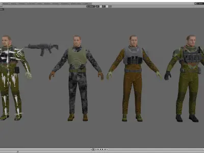 Sci-fi Trooper Low-poly 3D model