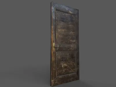 Old Wood Door Low-poly 3D model