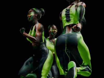 Cyberpunk Futuristic Athletic Female 3D model