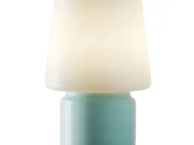 Little Glass Table Lamps Pink  Aqua and White 3D model