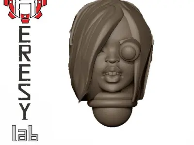 Heresylab - Female Sci-Fi heads for conversions SET 18 of 21 3D print model