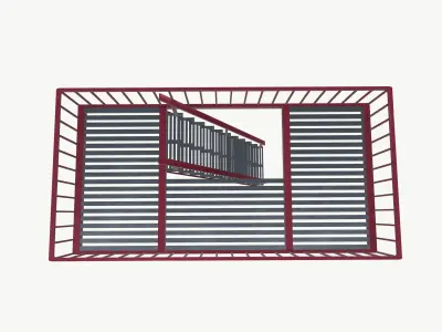 Evacuation Stairs Low-poly 3D model