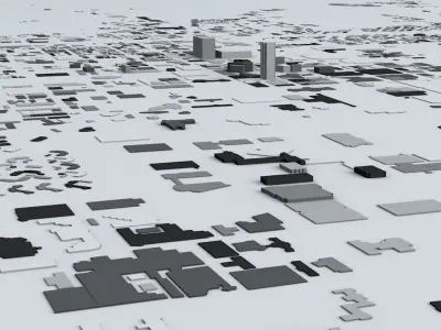 Indianapolis Downtown Area Streets and Buildings 3D model