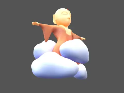 Budda v1 001 Low-poly 3D model