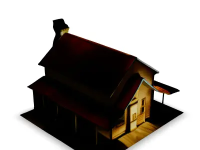 Low Poly Isometric Farm Scene Low-poly 3D model