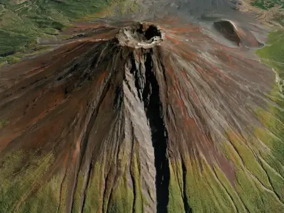 Mountain landscape stratovolcano Fujiyama 3776m  Honshu Japan  3D model