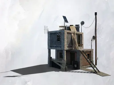 Favela Inspired Old Post Apocalyptic 3d Buildings Assets Blender 3D model