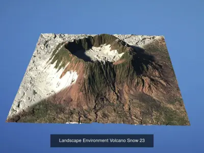 5 Landscape Environment Volcano Snow Volume 05 3D Model Pack