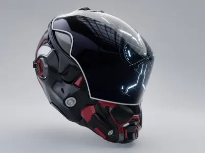 scifi helmet 3D model