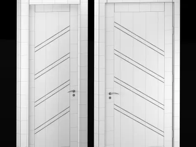 Interior-exterior Wooden Door 3D model 4