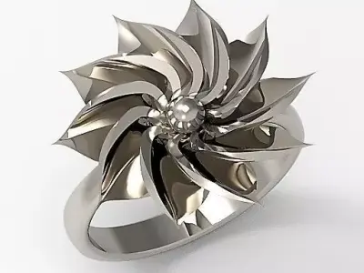 Open Flower ring 3D print model