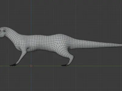 Beaked Ferret-Lizard Rigged Low-poly 3D model