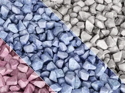 Stone river decorative 3D model