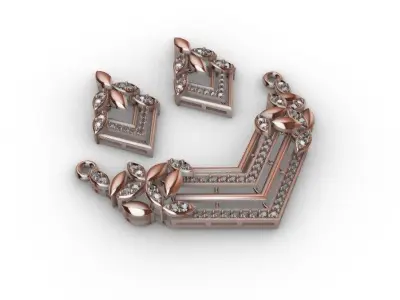 043 - Mangalsutra Pendant Set 1 3D print model