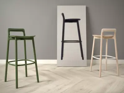 Branca pair of bar stools 3D model